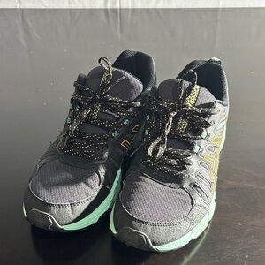 Asics Black and Green Athletic Shoes